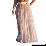 Multitrust Sexy Women See Through Pleated Swimsuit Cover Up Skirts Dress Summer Beach Cover-up Dresses Nude B07PQ6WRTH